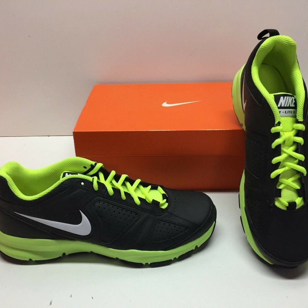 Nike T-Lite XI 616544 Black Green Sneaker Shoe 10